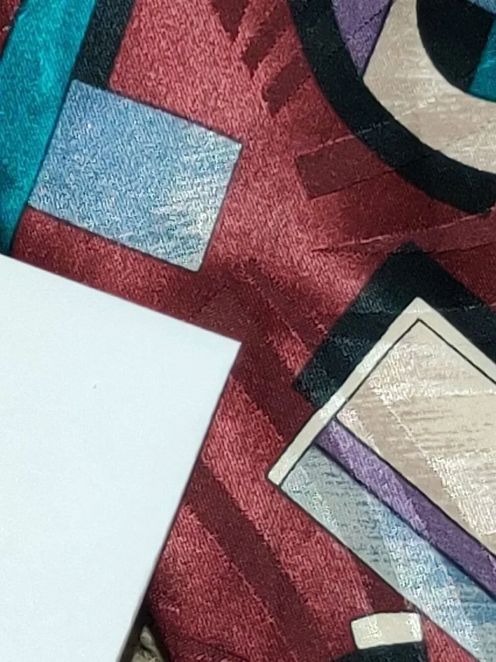 Windridge Necktie Burgundy Geometric Abstract Art Deco Vintage 90s Statement Tie
